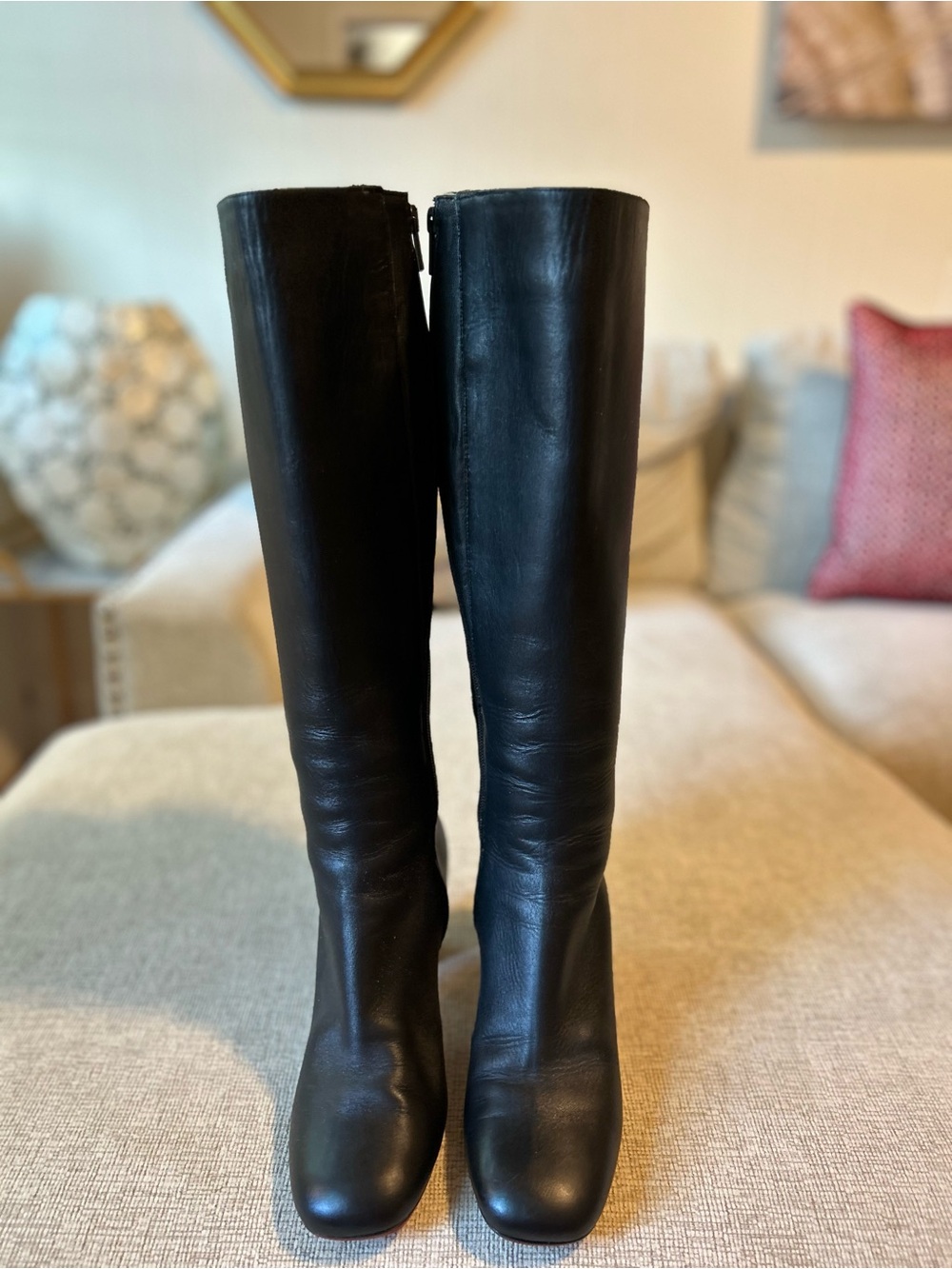 Christian Louboutin Black Over-the-Knee Leather Boots